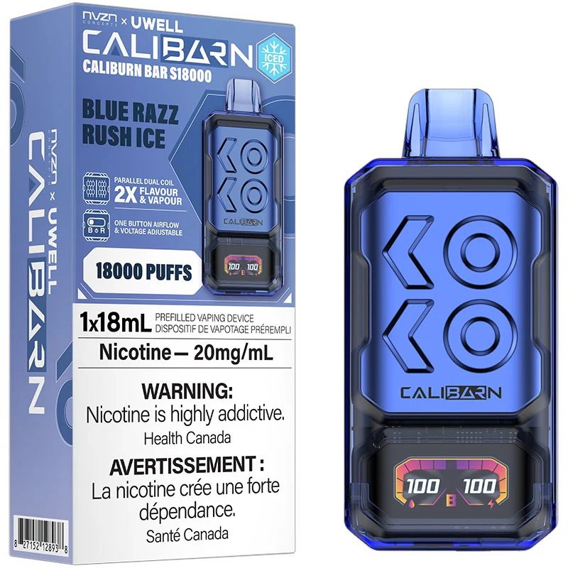 NVZN x Uwell Caliburn Bar S18000 Blue Razz Rush